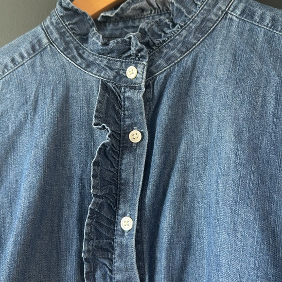 Loft Ruffled Chambray Button Down - Picture 4 of 4